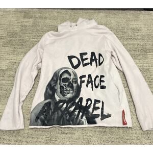 Dead Face Apparel Hoodie White Benjamin Franklin Skull Graphic Limited Drop XL